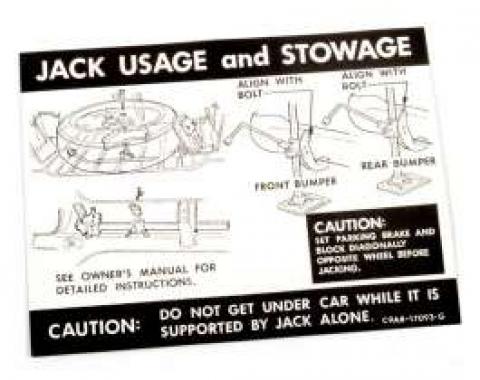 Jack Instructions Decal - C9AB-17095-G