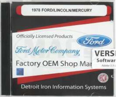 Shop Manual & Parts Manual On CD-Rom, Ford & Mercury, 1978