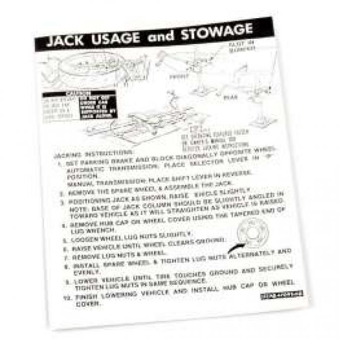 Jack Instructions Decal - D2AB-17095-AB