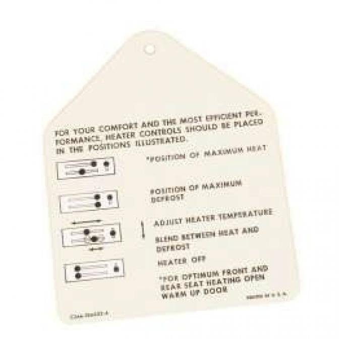 Heater Instruction Tag