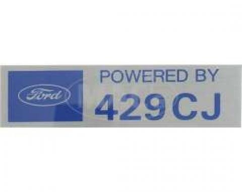 Valve Cover Decal, Powered By 429 CJ, 1957-1979