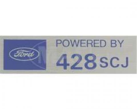 Valve Cover Decal, Powered By 428 SCJ, 1957-1979