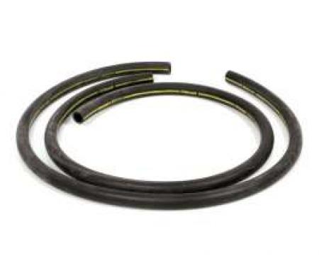 Heater Hose Set - Exact Reproduction - 2 Pieces - Yellow Stripe - For Cars Without Air Conditioning