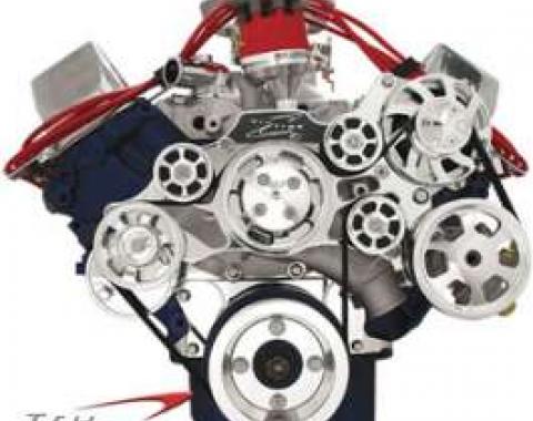 Tru Trac Serpentine System, Polished, FE Engines, With Power Steering, With Air Conditioning