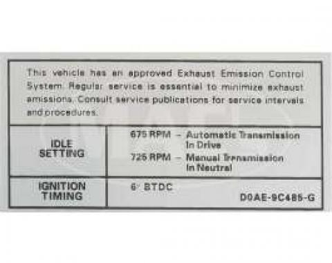 70 390-2V AT/MT Emission Decal (Before 10/1)