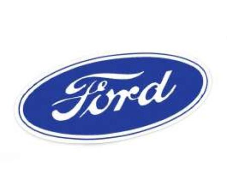 Ford Oval Decal - 9-1/2 Long - White Background - Self Adhesive
