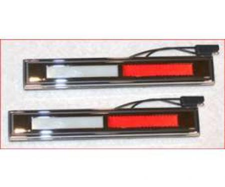 Door Courtesy Light Assembly - Chrome Bezel With White and Red Reflectors