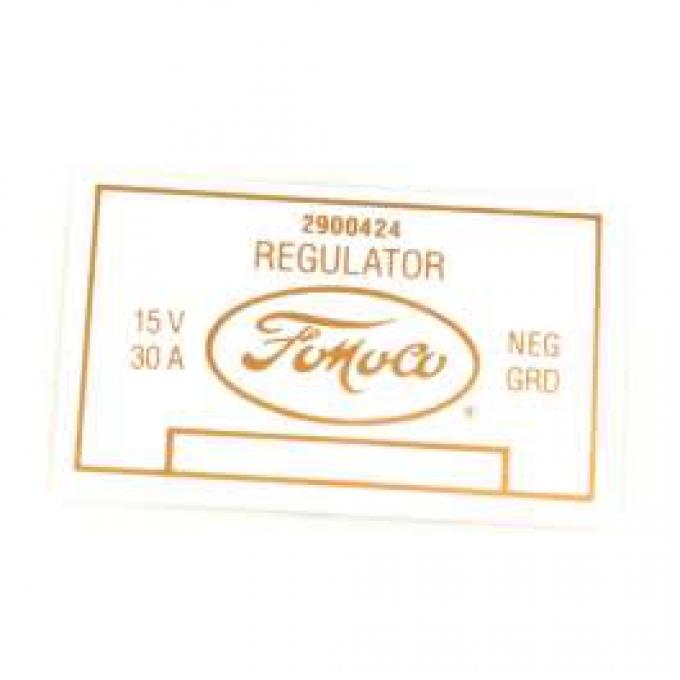 Voltage Regulator Decal, Comet, 1960-1961