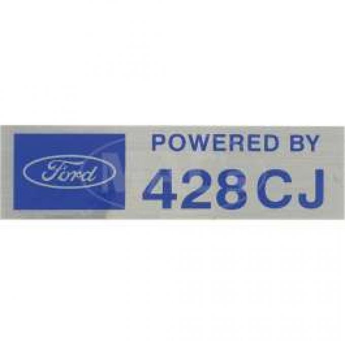 Valve Cover Decal, Powered By 428 CJ, 1957-1979
