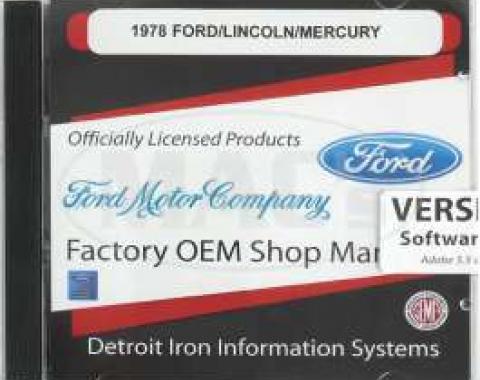 Shop Manual & Parts Manual On CD-Rom, Ford & Mercury, 1978