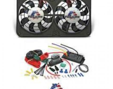 Ford Fan Kit, Dual Electric, Flex-A-Lite, 12, 500CFM