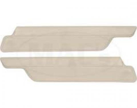 Padded Sunvisors, Fastback, Parchment White, Galaxie, 1963-1964