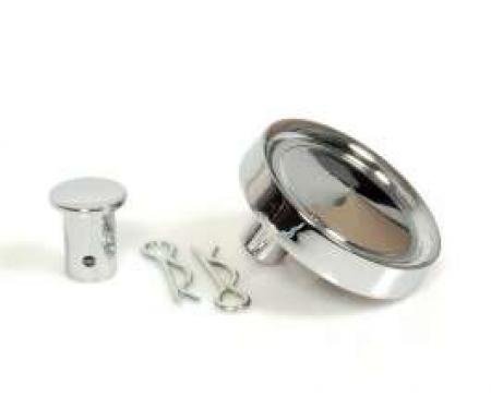 Seat Hinge Cover Set - 4 Pieces - Chrome - Round