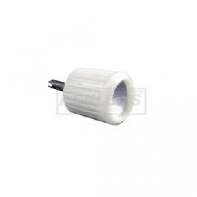 Radio Knob - Shaft Flat On 1 Side - Ivory Plastic With Ivory Insert