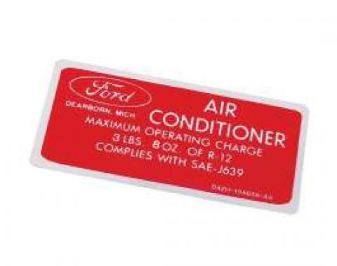 Air Conditioner Charge Decal