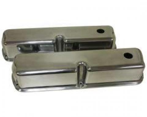 Ford Valve Covers, Small Block, Smooth Polished Aluminum, 1962-1979