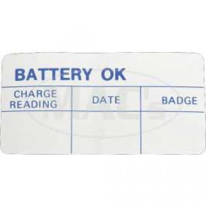 Battery Test Ok Decal
