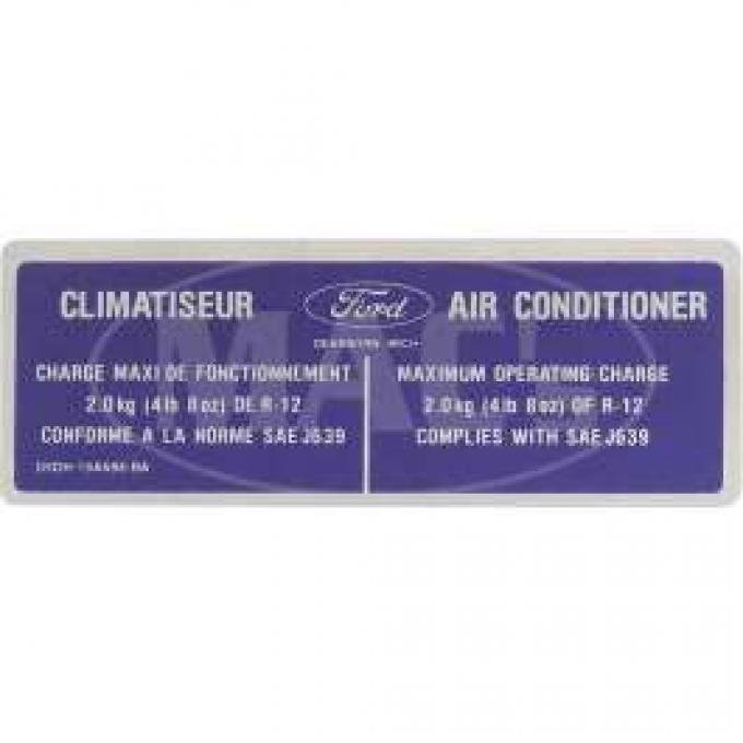 Air Cond Charge Decal, Ranchero, 1979