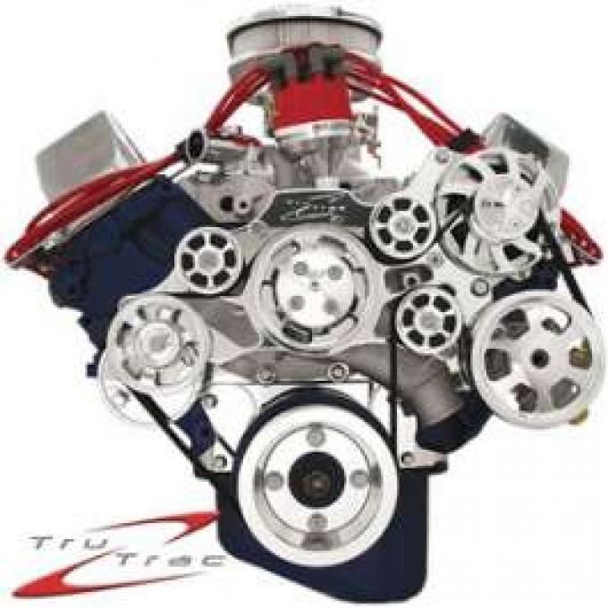 Tru Trac Serpentine System, Polished, Small Block Ford, Without Power Steering & Without Air Conditioning