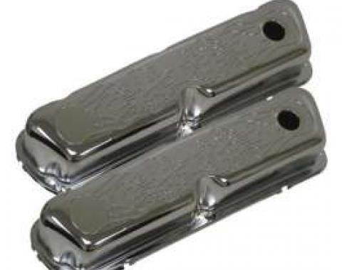 Ford Valve Covers, Small Block, Chrome Flamed, 1962-1979