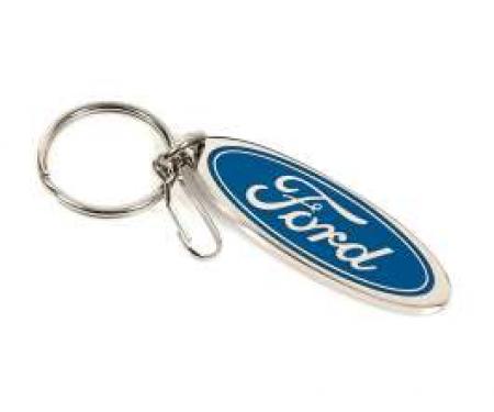 Ford Key Chain,Oval,With Ford Blue Oval Logo