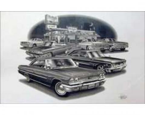 Black & White Print, 427 Cars, Galaxie, 1963-1964