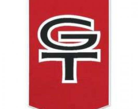 Trunk Ornament Emblem - GT - Peel and Stick Type GT wide horizontally in red