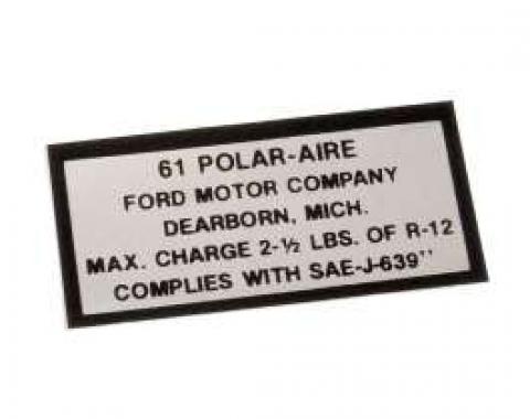 Air Conditioning Charge Decal - 61 Polar-Aire