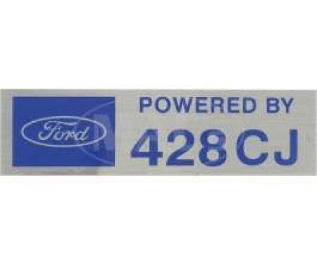Valve Cover Decal, Powered By 428 CJ, 1957-1979