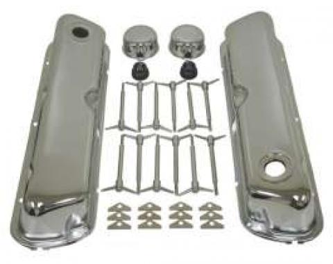 Ford Chrome Valve Cover Kit,Smooth Finish, 1967-1977