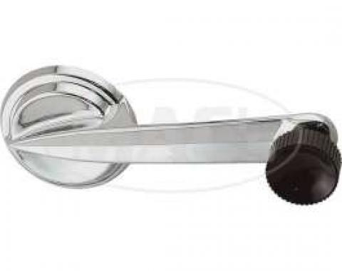 Window Crank Handle - Chrome With Black Knob - Front or Rear Windows