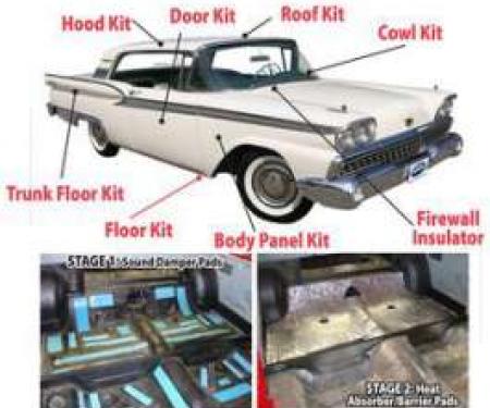 Acoustishield Kit, Sedan, Fairlane, 1957-1958