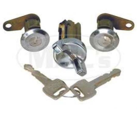 Lockcraft Pair Of Ford Door Key Lock Cylinders With 2 Ford OEM Logo Keys - Made In USA