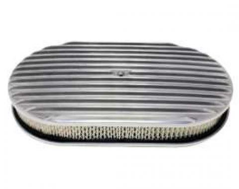 Ford Air Cleaner, Oval Full Finned Polished Aluminum, 15