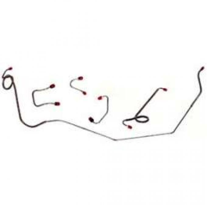 Rear Axle Brake Lines, Stainless Steel, 6 Cylinder, Falcon, 1960-1963