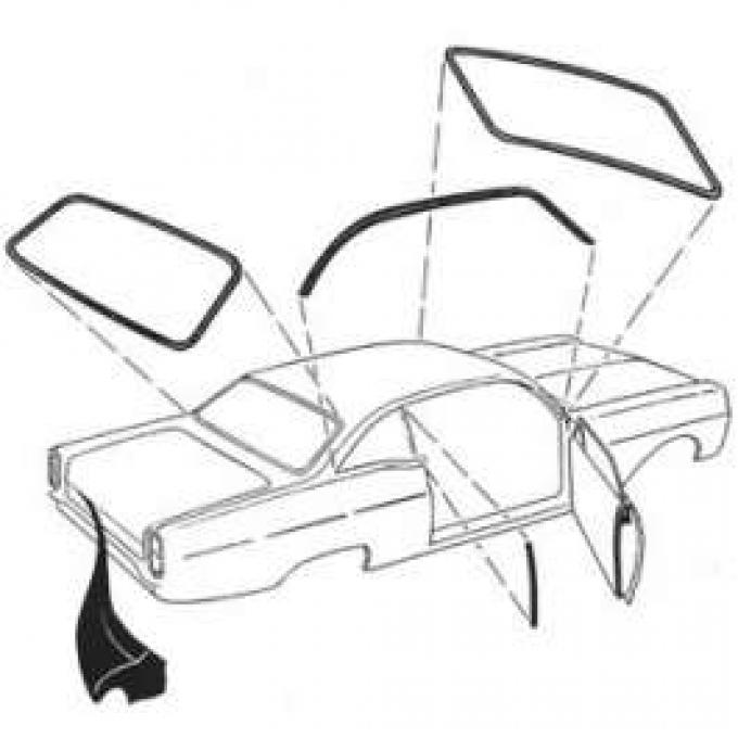 Hardtop Weatherstrip Kit - Includes 8 Seals Except Rear Bumper To Body Seal