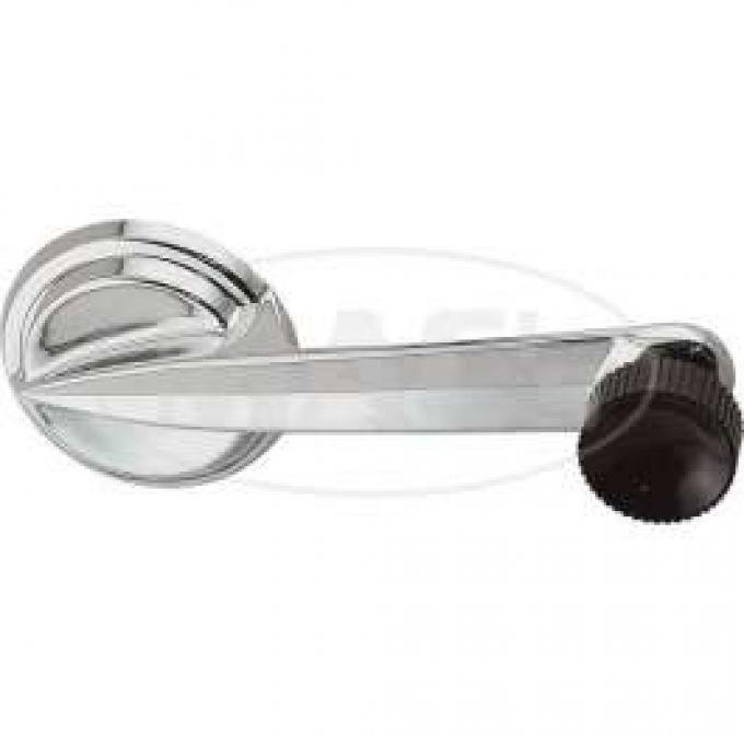 Window Crank Handle - Chrome With Black Knob - Front or Rear Windows