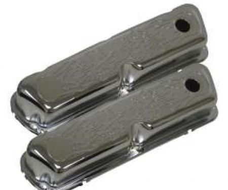 Ford Valve Covers, Small Block, Chrome Flamed, 1962-1979