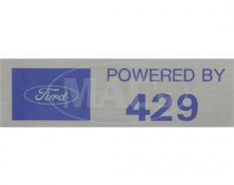 Valve Cover Decal, Powered By 429, 1957-1979