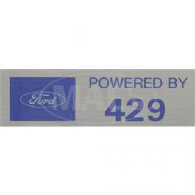 Valve Cover Decal, Powered By 429, 1957-1979