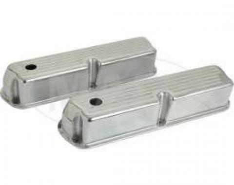 Valve Covers Polished Aluminum Ball Milled-Small Block