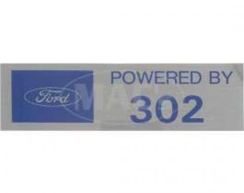 Valve Cover Decal, Powered By 302, 1957-1979