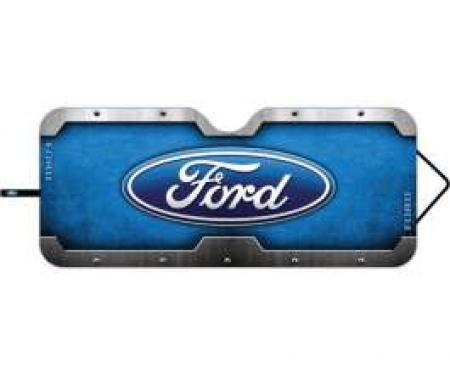 Ford Windshield Sun Shade,Accordion Style,With Ford Blue Oval Logo