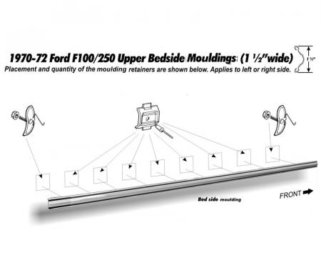 Dennis Carpenter Pickup Upper Long Bed Molding - 1970-72 Ford Truck     D0TZ-9929038-D