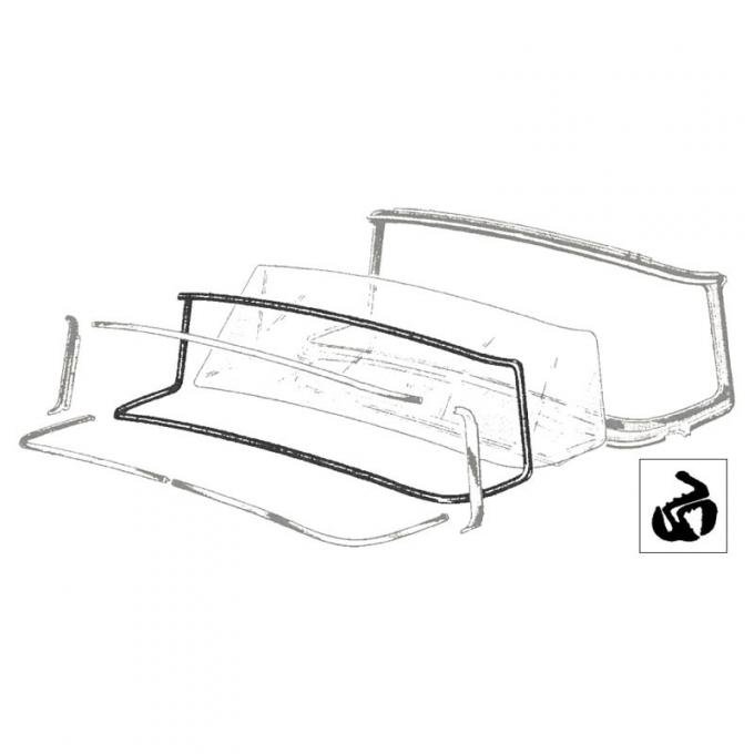 Dennis Carpenter Windshield Seal - with Groove for Chrome - Victoria, Mainline Sedans - 1955-56 Ford Car B5A-7003110-H