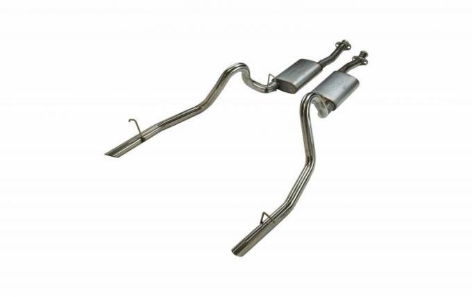 Pypes Cat Back Exhaust System 79-93 Mustang LX/ 94 -97 Split Rear Dual Exit 2.5 in Intermediate And Tail Pipe Hardware/Violator Mufflers Incl Tip Not Incl Natural Finish 409 Stainless Steel Exhaust SFM13V