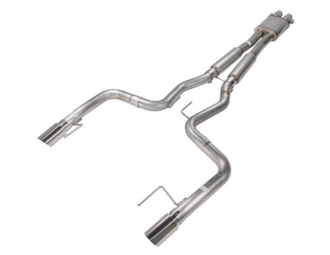 Pypes Cat Back Exhaust System 15-17 Mustang GT 3 in Diameter Split Rear Dual Exit 4 in Polished Tips Hardware Included X-Box Muffler Natural 304 Stainless Finish Exhaust SFM80MX