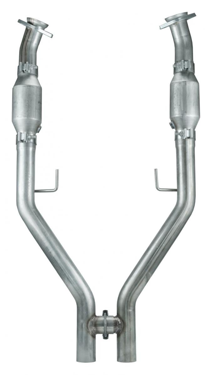 Pypes Exhaust H Pipe Catted For Long Tubes 05-10 Mustang 2.5 in H-Pipe Hardware Incl Natural 409 Stainless Steel Exhaust HFM55E