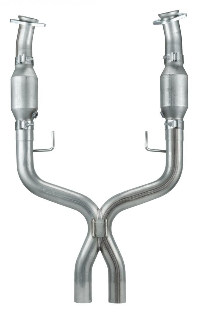 Pypes Exhaust X Pipe Catted For Long Tubes 05-10 Mustang 2.5 in X-Pipe Hardware Incl Natural 409 Stainless Steel Exhaust XFM55E