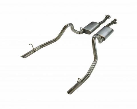 Pypes Cat Back Exhaust System 79-93 Mustang LX/ 94 -97 Split Rear Dual Exit 2.5 in Intermediate And Tail Pipe Hardware/Violator Mufflers Incl Tip Not Incl Natural Finish 409 Stainless Steel Exhaust SFM13V